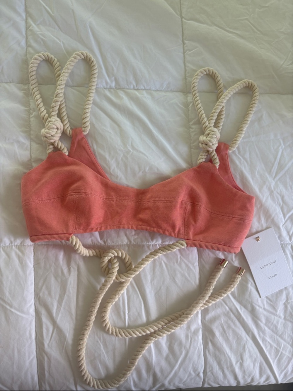 Coral Rope-Detail Crop Top - Women